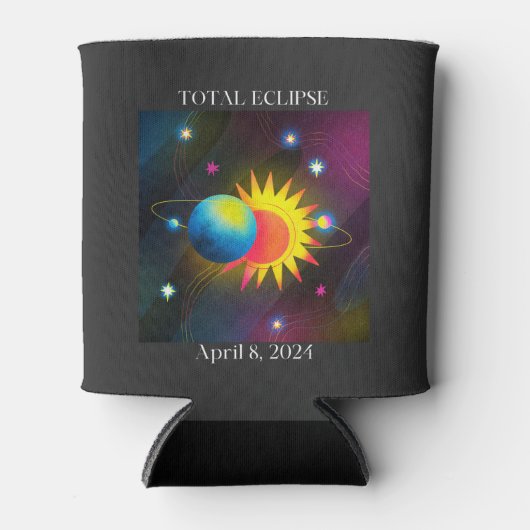 Eclipse Flare 04.08.24 Total 太陽の Eclipse USA 缶クーラー (正面)
