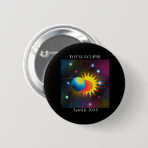 Eclipse Flare 04.08.24 Total 太陽の Eclipse USA 缶バッジ