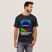 Eclipse Indiana 2024太陽の総カラフル量 Tシャツ (正面フル)