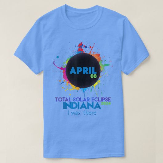 Eclipse Indiana 2024太陽の総カラフル量 Tシャツ (デザイン正面)
