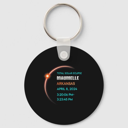 Eclipse Maumelle Arkansas Total 太陽の Eclipse 2024 キーホルダー (正面)