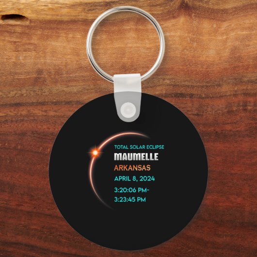 Eclipse Maumelle Arkansas Total 太陽の Eclipse 2024 キーホルダー (正面)