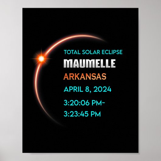 Eclipse Maumelle Arkansas Total 太陽の Eclipse 2024 ポスター (正面)