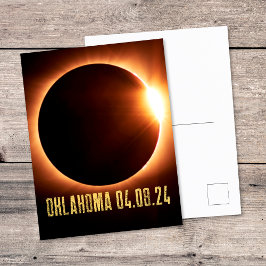 Eclipse Oklahoma 2024トータル太陽のEclipse ポストカード