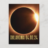 Eclipse Oklahoma 2024トータル太陽のEclipse ポストカード (正面)