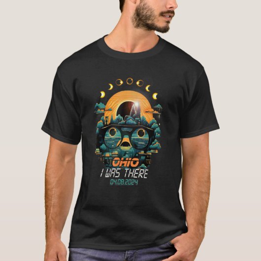 Eclipse Phases Total 太陽の Eclipse 2024 Ohio Tシャツ (正面)