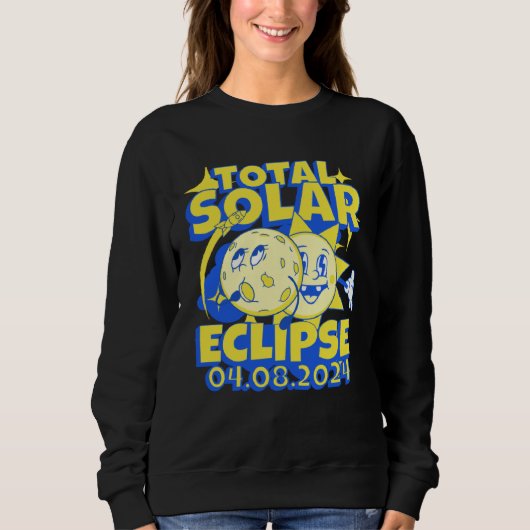 Eclipse Solar Totality 2024 Souvenir Retro April 8 スウェットシャツ (正面)