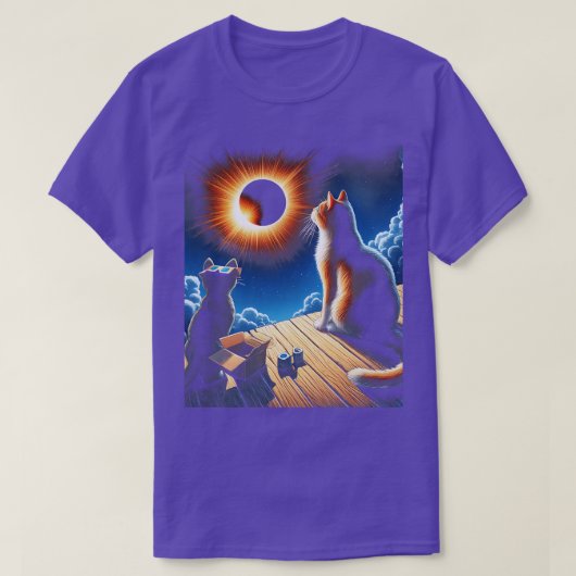 Eclipse Tabby CatがEclipse Cat Eclipを太陽の見る Tシャツ (デザイン正面)