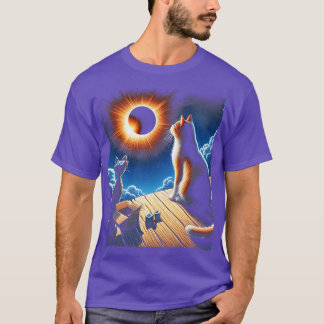 Eclipse Tabby CatがEclipse Cat Eclipを太陽の見る Tシャツ