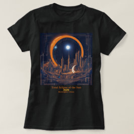 Eclipse YOUR太陽の Text Cityscapeの合計超高層ビル Tシャツ