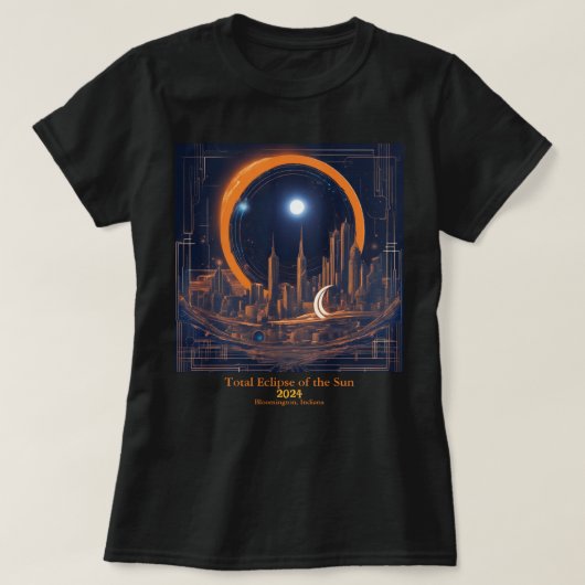 Eclipse YOUR太陽の Text Cityscapeの合計超高層ビル Tシャツ (デザイン正面)
