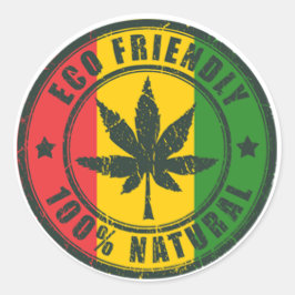 Eco Friendly - 100% Natural - Sticker ラウンドシール