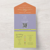 Eco Friendly Citrus Green Wedding オールインワン招待状 (内側)