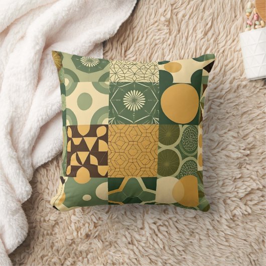Eco-Friendly Geometric Patterns クッション (ブランケット)