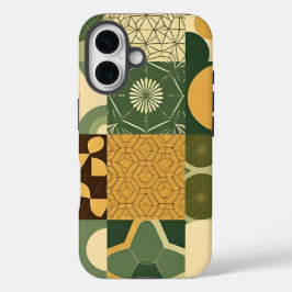 Eco-Friendly Geometric Patterns iPhone 16ケース