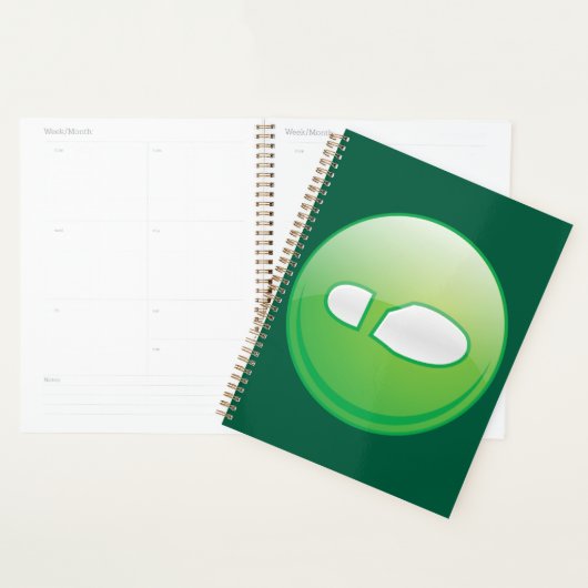 Eco-Friendly Green Footprint Icon プランナー手帳 (ディスプレー)