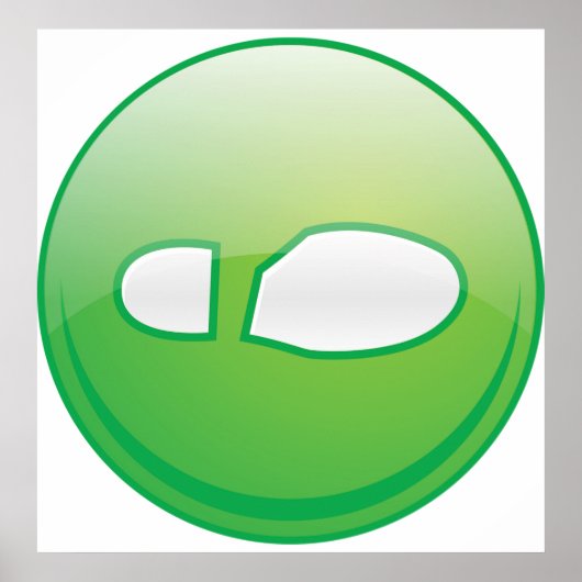 Eco-Friendly Green Footprint Icon ポスター (正面)