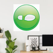 Eco-Friendly Green Footprint Icon ポスター (ホームオフィス)