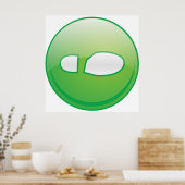 Eco-Friendly Green Footprint Icon ポスター (キッチン)