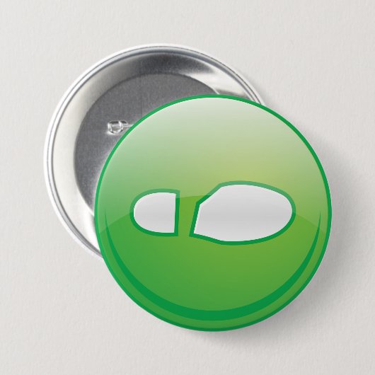 Eco-Friendly Green Footprint Icon 缶バッジ (正面&裏面)