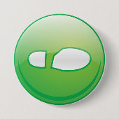 Eco-Friendly Green Footprint Icon 缶バッジ (正面)