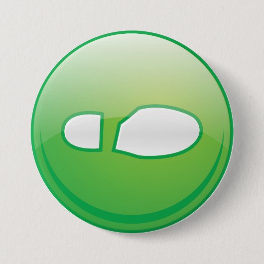 Eco-Friendly Green Footprint Icon 缶バッジ (正面)