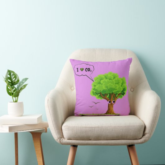 Eco-Friendly ‘I Love CO2’ Illustrated Tree  クッション (椅子)