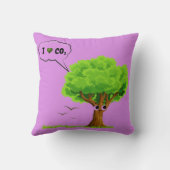 Eco-Friendly ‘I Love CO2’ Illustrated Tree  クッション (裏面)