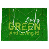 Eco Friendly Living Green ラージペーパーバッグ (正面)