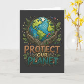 Eco Friendly Protect Our Planet nature lover gift カード (黄色い花)