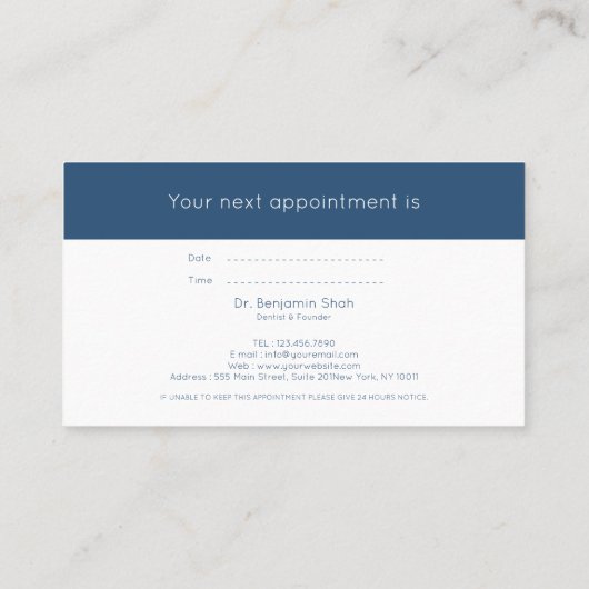 Eco Friendly  Sustainable Dentist Appointment  名刺 (裏面)