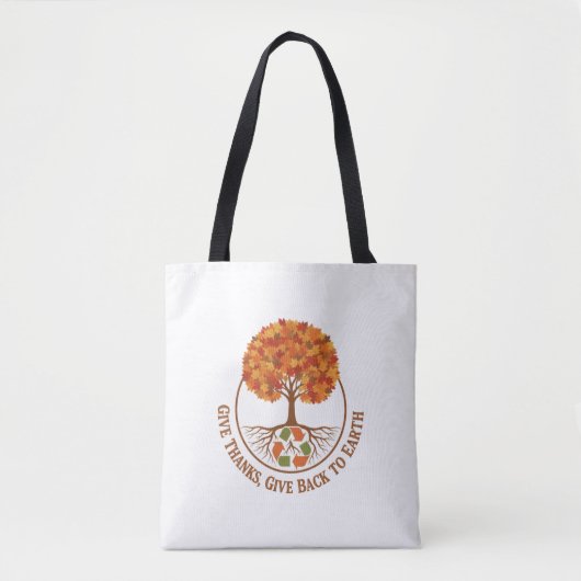 Eco-Friendly Thanksgiving Tote Bag – “Give Thanks, トートバッグ (正面)