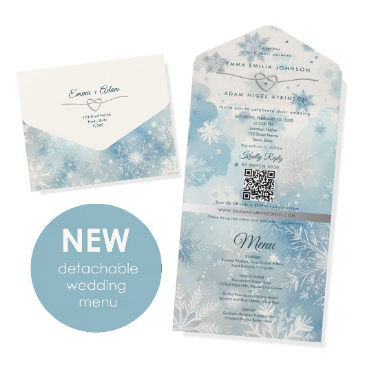 Eco Friendly Winter Wonderland Wedding オールインワン招待状