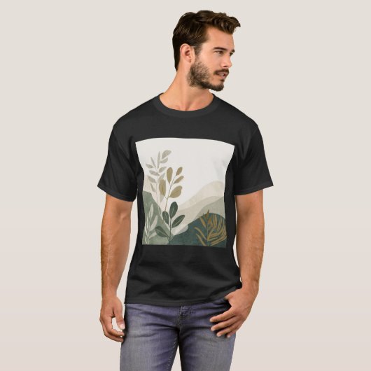 Eco Minimalist Nature Art Men's Tshirt Tシャツ (正面フル)