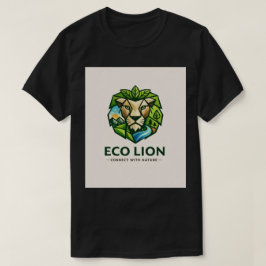 Eco-Nature Geometric Lion Tシャツ