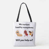 Eco Nurture Our World White w/ black straps トートバッグ (裏面)