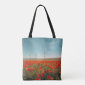 Eco Texas Tote Bag - Poppies & Wind Turbines  トートバッグ (裏面)