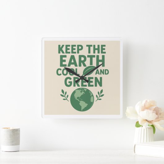 Eco Wall Clock スクエア壁時計 (ホーム)