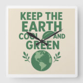 Eco Wall Clock スクエア壁時計 (正面)