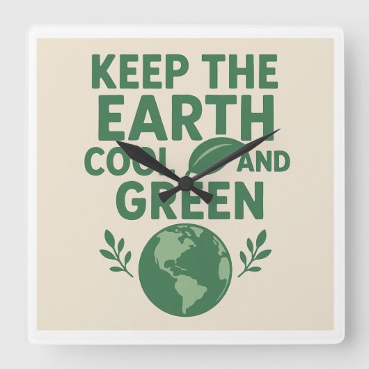 Eco Wall Clock スクエア壁時計 (正面)