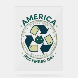 Eco Warrior Recycle Day Shirt アクリルサイン