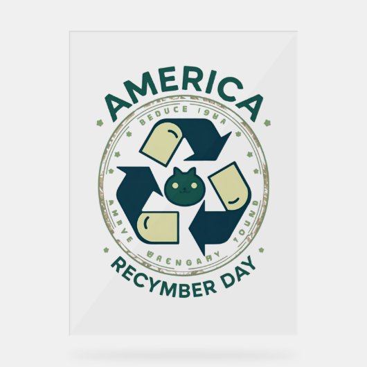 Eco Warrior Recycle Day Shirt アクリルサイン (正面)