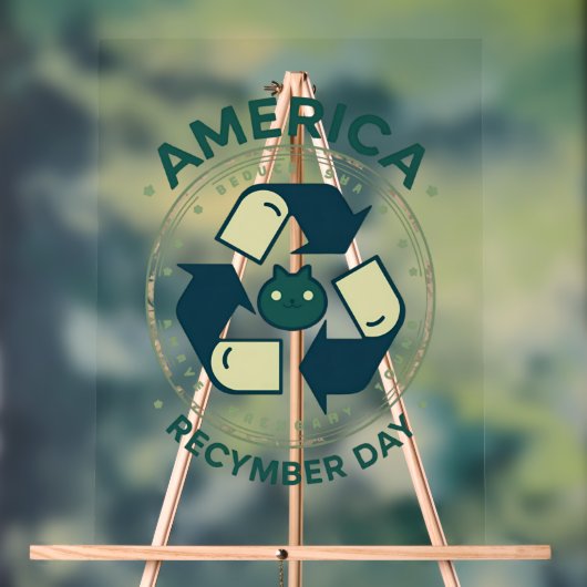 Eco Warrior Recycle Day Shirt アクリルサイン (ニュートラル)