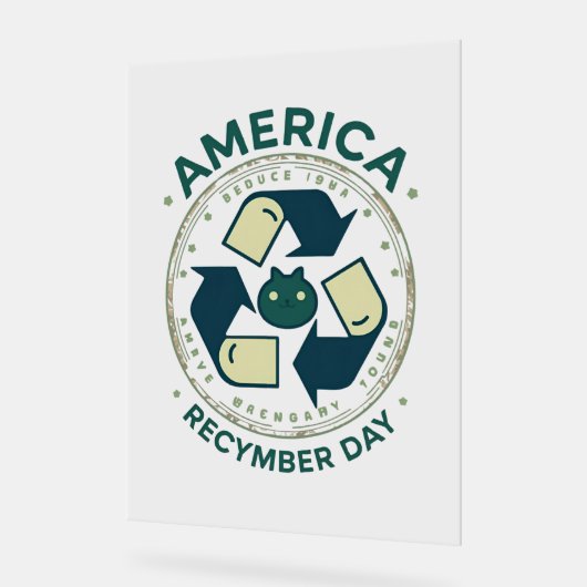 Eco Warrior Recycle Day Shirt アクリルサイン (傾斜)