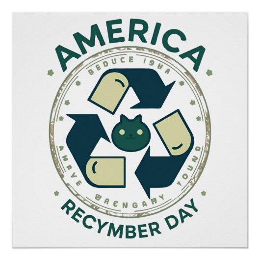 Eco Warrior Recycle Day Shirt ポスター (正面)