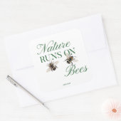 EcoFriendly Nature Runs On Bees for Meditation fan スクエアシール (封筒)