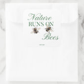 EcoFriendly Nature Runs On Bees for Meditation fan スクエアシール (バッグ)