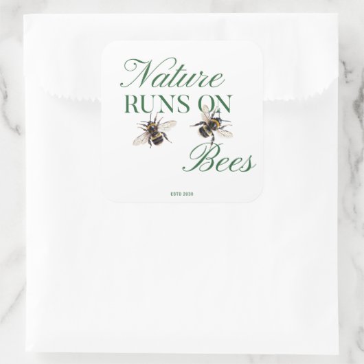 EcoFriendly Nature Runs On Bees for Meditation fan スクエアシール (バッグ)