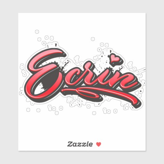 Ecrin red Heart Graffiti Aufkleber Sticker シール (シート)