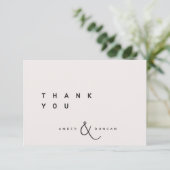 Ecru | シンプルな結婚式の御礼カード サンキューカード (スタンド正面)